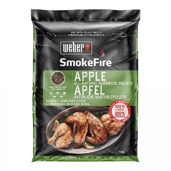 Weber Apple All-Natural Hardwood Pellets 9kg 1 Weber Apple All-Natural Hardwood Pellets 9kg