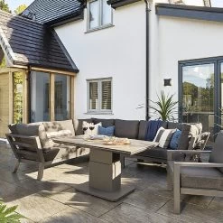 LIFE Timber Deluxe Corner Dining Set With Adjustable Table