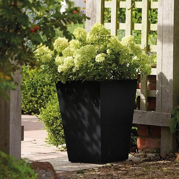 Stewart Garden 40cm Basalt Tall Square Planter - Black 1 Stewart Garden 40cm Basalt Tall Square Planter - Black