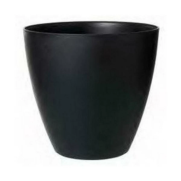 Stewart Garden 40cm Basalt Low Round Planter - Black 2 Stewart Garden 40cm Basalt Low Round Planter - Black - Image 2