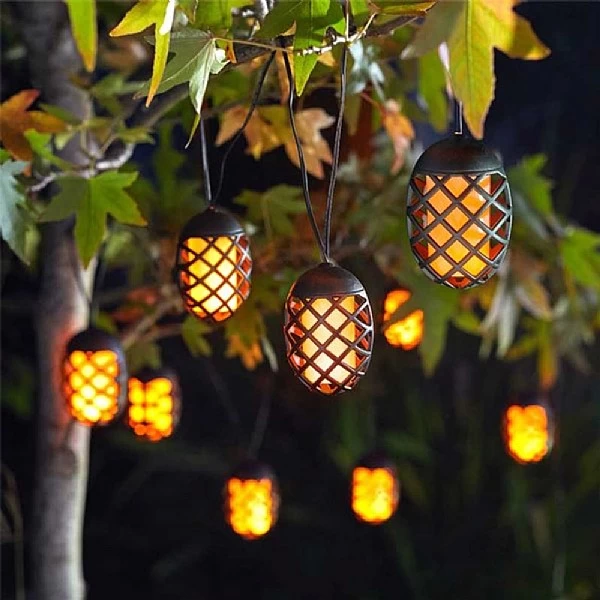 Cool Flame Solar String Lights - Set Of 10 1 Cool Flame Solar String Lights - Set Of 10
