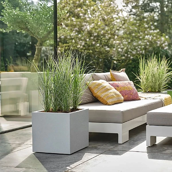 Elho Vivo Next Square Planter 30cm Living Concrete 1 Elho Vivo Next Square Planter 30cm Living Concrete