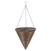 Smart Garden Chestnut Faux Rattan Hanging Cone - 14''