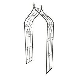 Panacea Black Ogee Top Garden Arbor With Finials