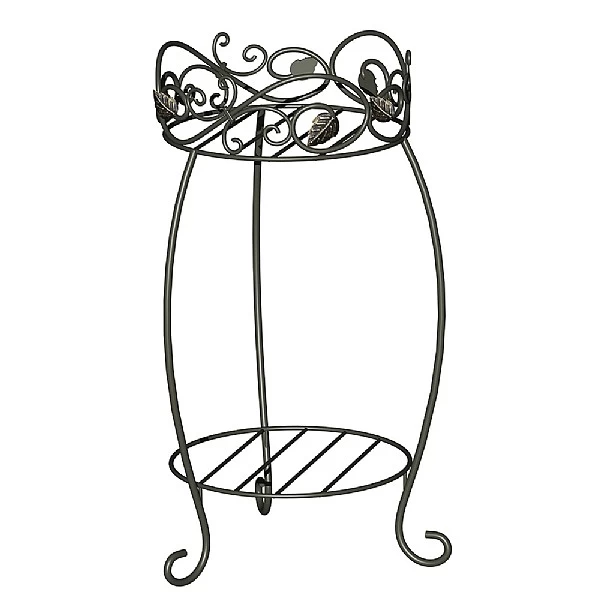 Panacea Black & Bronze Scroll & Ivy Plant Stand 38cm 1 Panacea Black & Bronze Scroll & Ivy Plant Stand 38cm