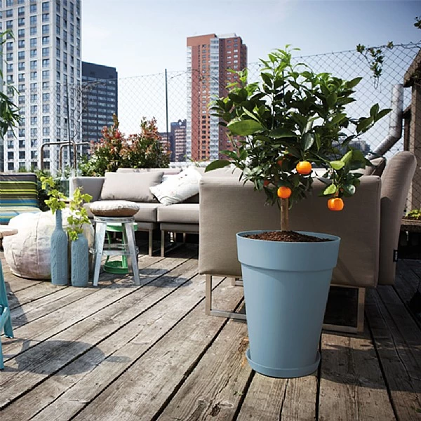 Elho Loft Urban High Round Pot 35cm - Various Colours 1 Elho Loft Urban High Round Pot 35cm - Various Colours