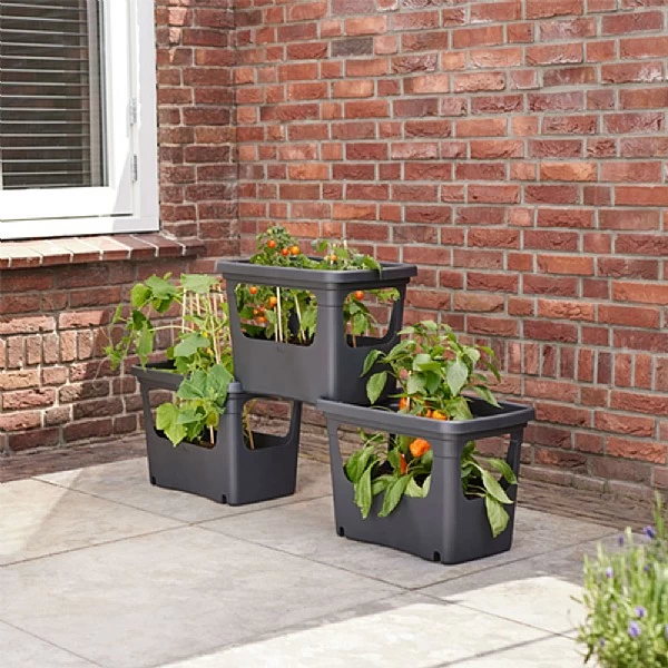 Elho Green Basics Stack & Grow Large Planter (Various Colours) 1 Elho Green Basics Stack & Grow Large Planter (Various Colours)
