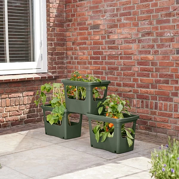 Elho Green Basics Stack & Grow Large Planter (Various Colours) 2 Elho Green Basics Stack & Grow Large Planter (Various Colours) - Image 2