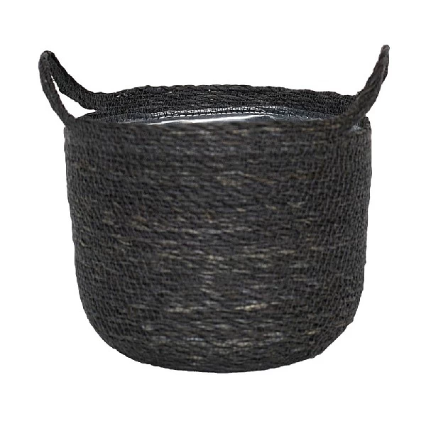 Ivyline Otto Grey Woven Lined Basket (Various Sizes) 1 Ivyline Otto Grey Woven Lined Basket (Various Sizes)